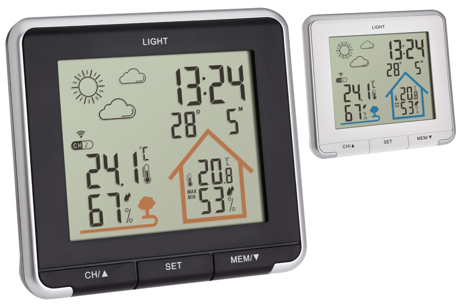 Funk-Wetterstation Life TFA 35.1153 mit Raumklimakontrolle, Wettervorhersage und Außensender