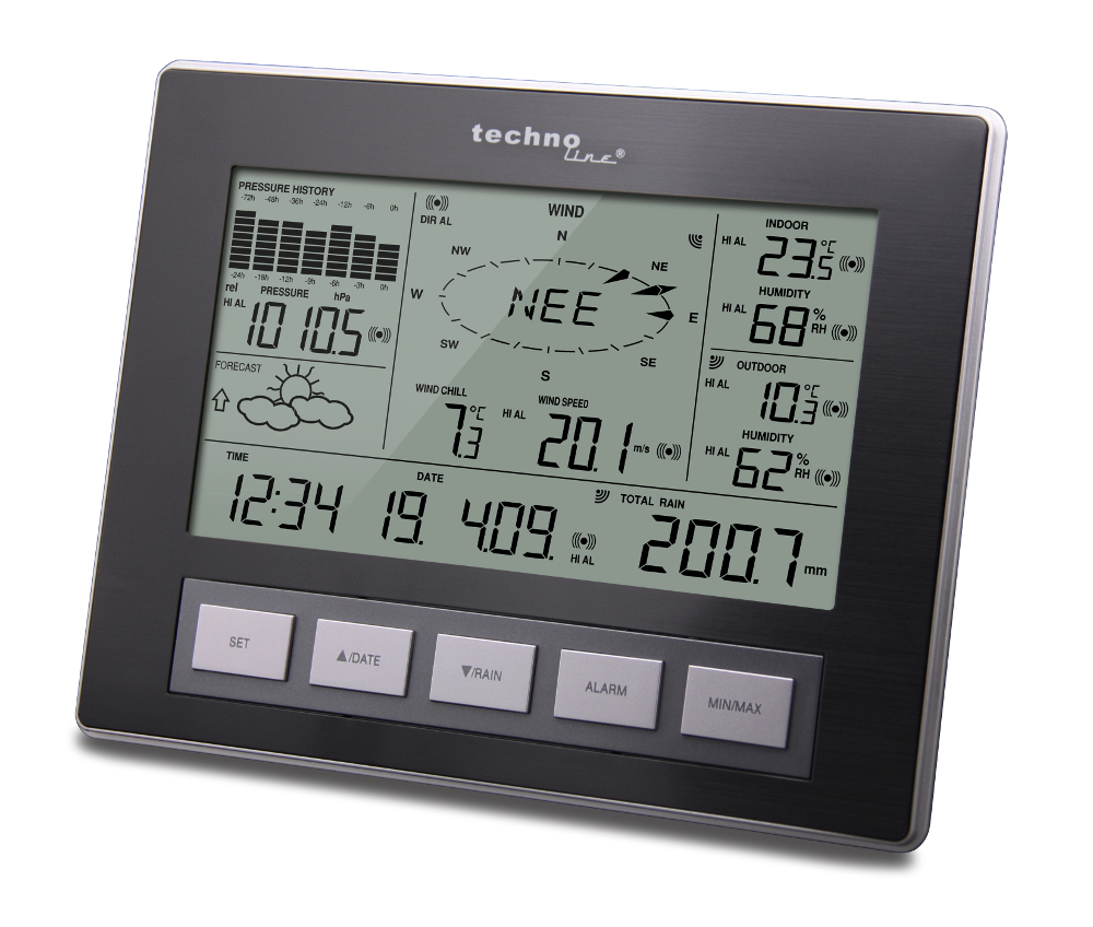 Technoline Ersatzdisplay für Wetterstation WS 2816 Zusatzdisplay