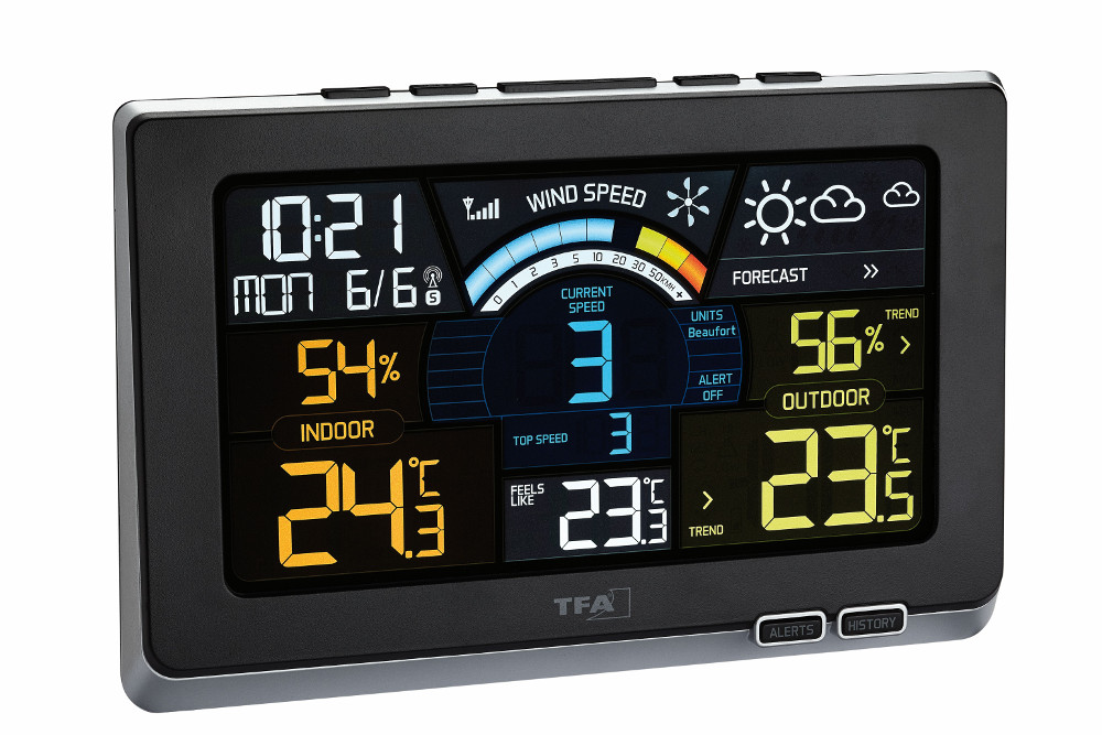 Funk-Wetterstation Spring Breeze TFA 35.1140.01 Funk Windmesser Farbdisplay