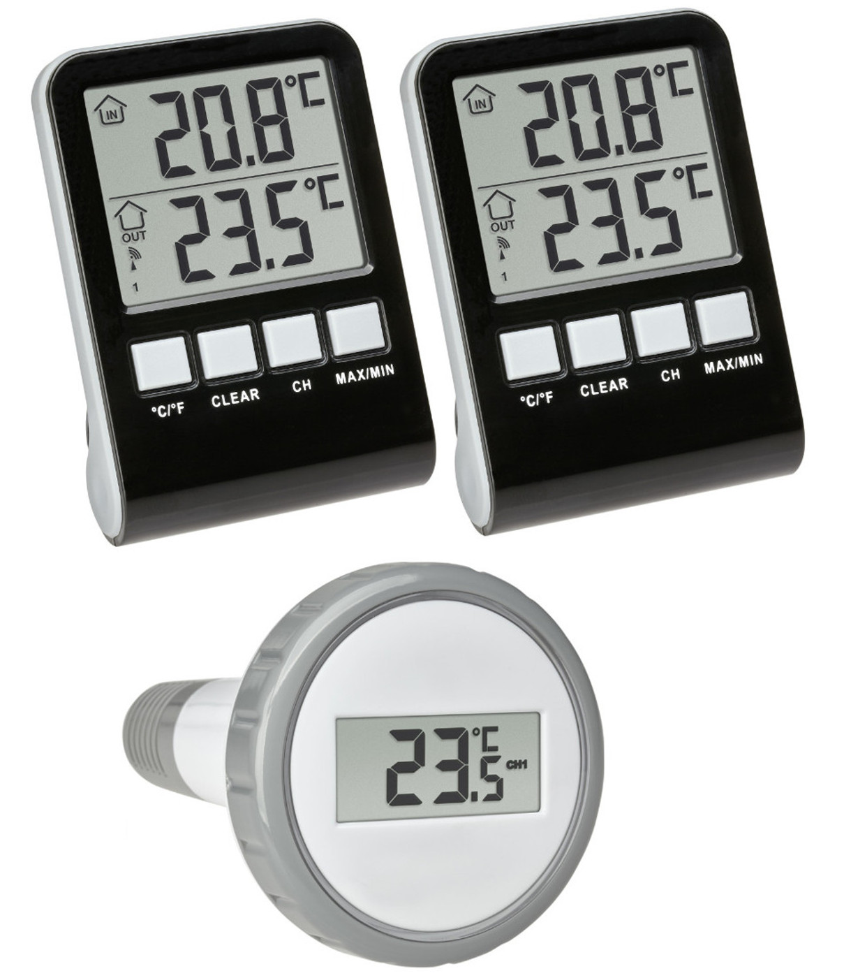 Funk Poolthermometer Palma Mega TFA 30.3067.10.99 mit 2 Displays