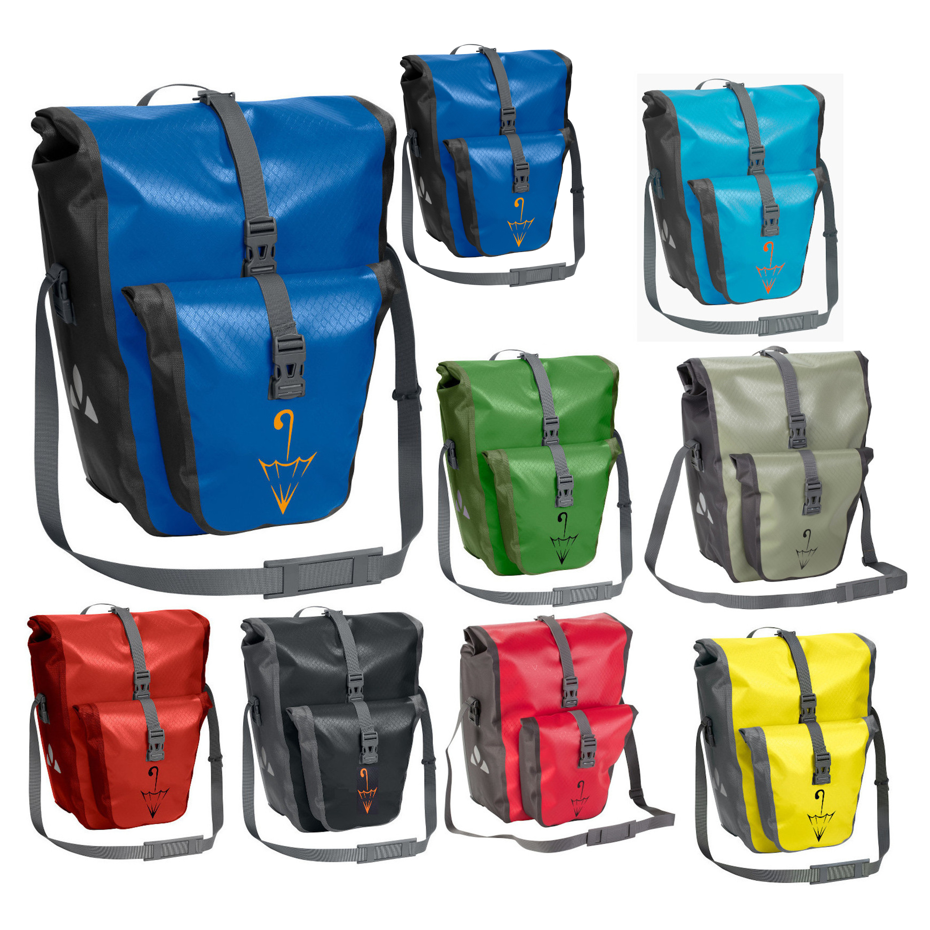 Vaude Aqua Back Plus Doppeltasche mit Schirmlogo Hinterradtasche Fahrradtasche