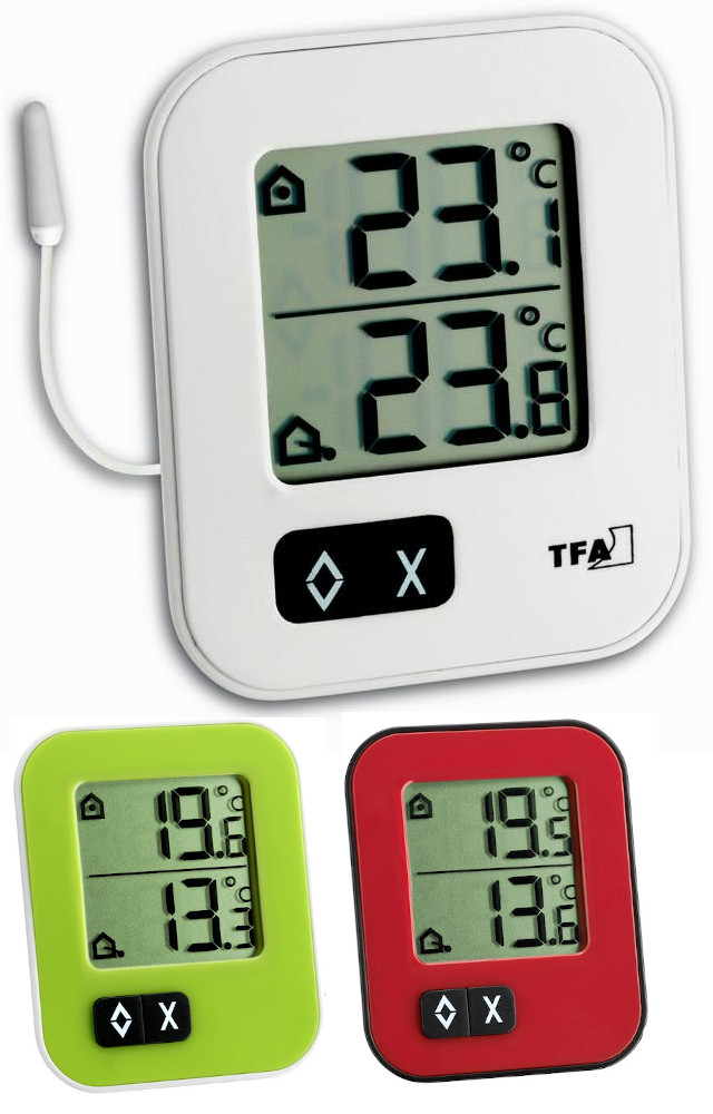 Digitales Innen-Außen-Thermometer MOXX TFA 30.1043 in mehreren Farben