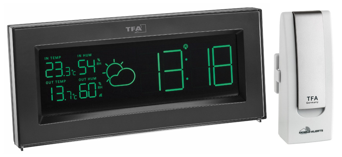 Funk-Wetterstation COLORIS PLUS TFA 35.1147.01.PLUS mit Farbwechsel-Display und WeatherHub Gateway