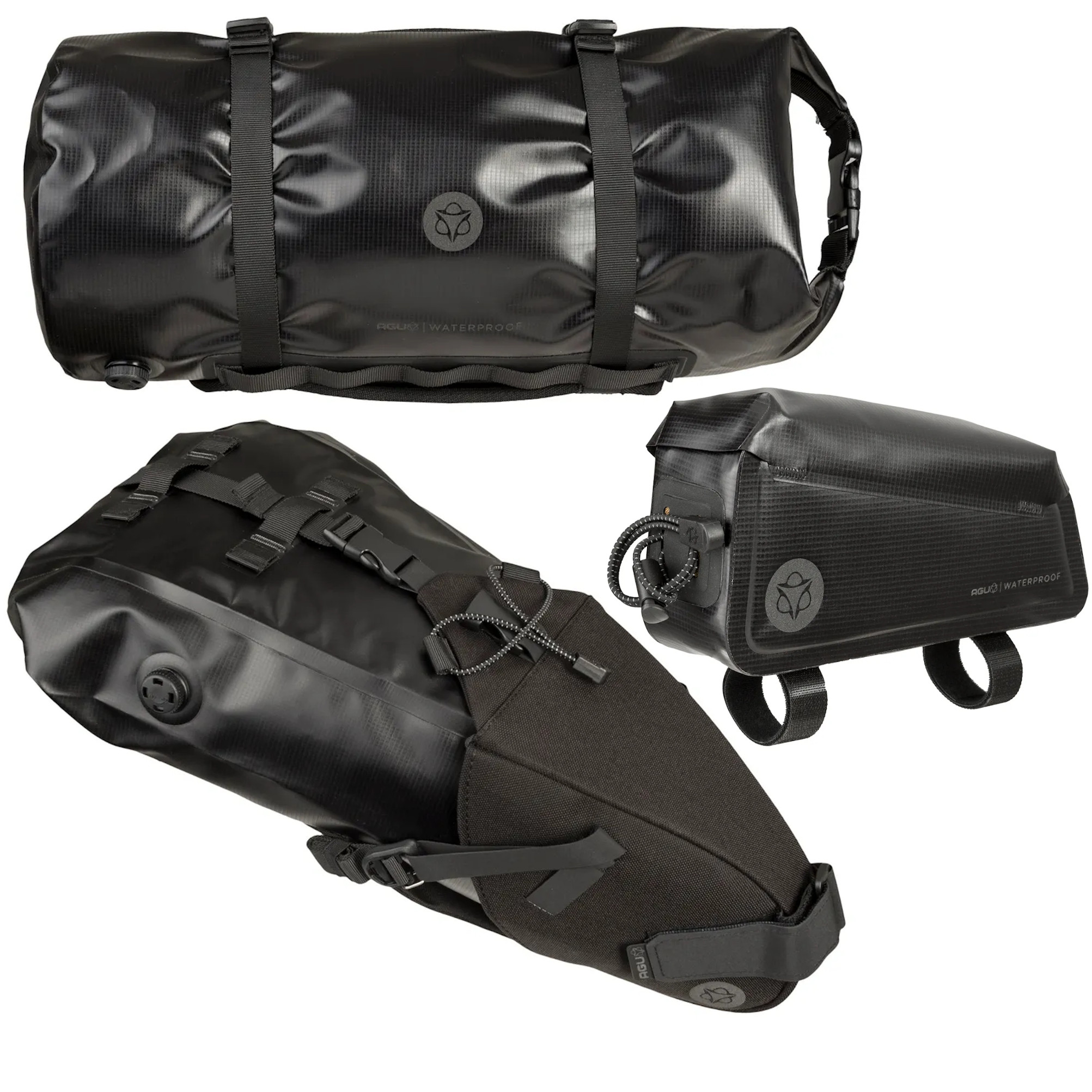 AGU Fahrradtaschen Set Venture Extreme Lenkertasche + Rahmentasche + Seat Pack wasserdicht Bikepack