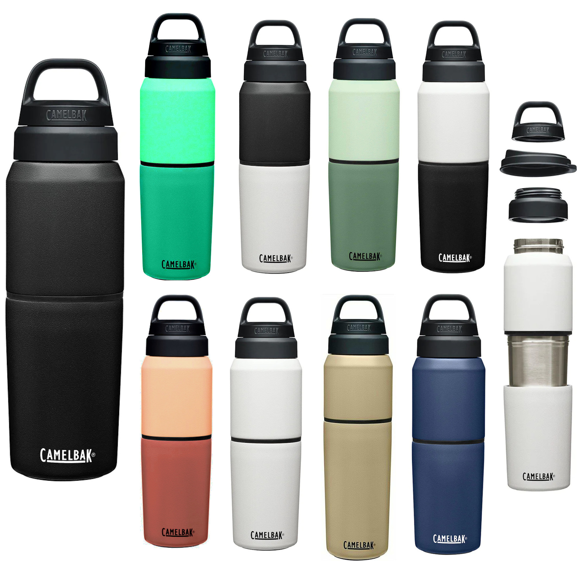 Camelbak MultiBev Thermosbecher Thermosflasche isolierte Edelstahl Trinkflasche + Trinkbecher