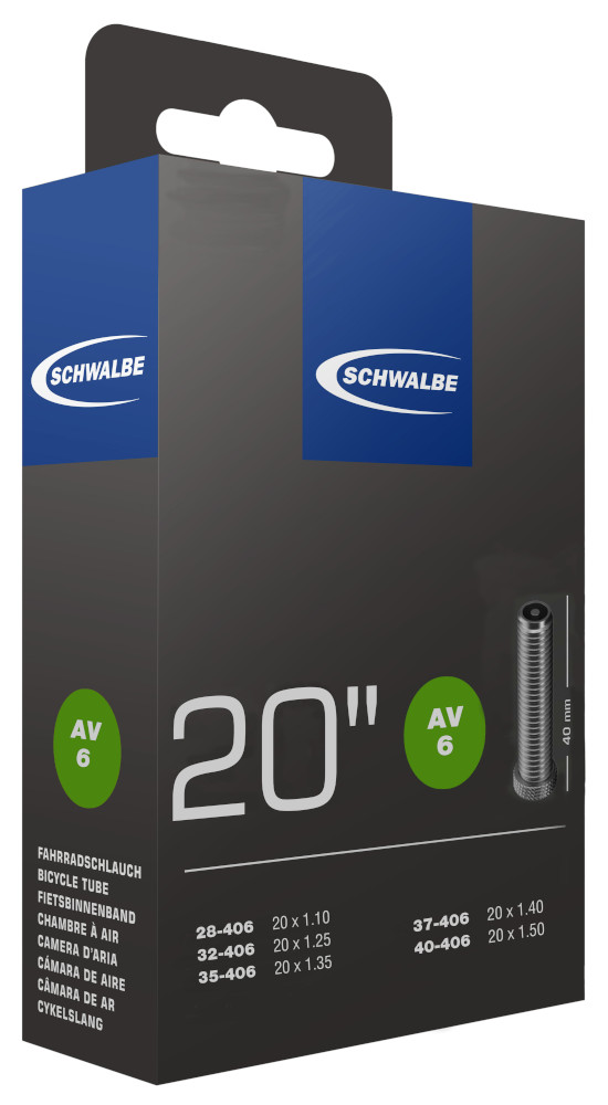 Schwalbe Fahrradschlauch AV6 20" Nr.6 Autoventil Ersatzschlauch