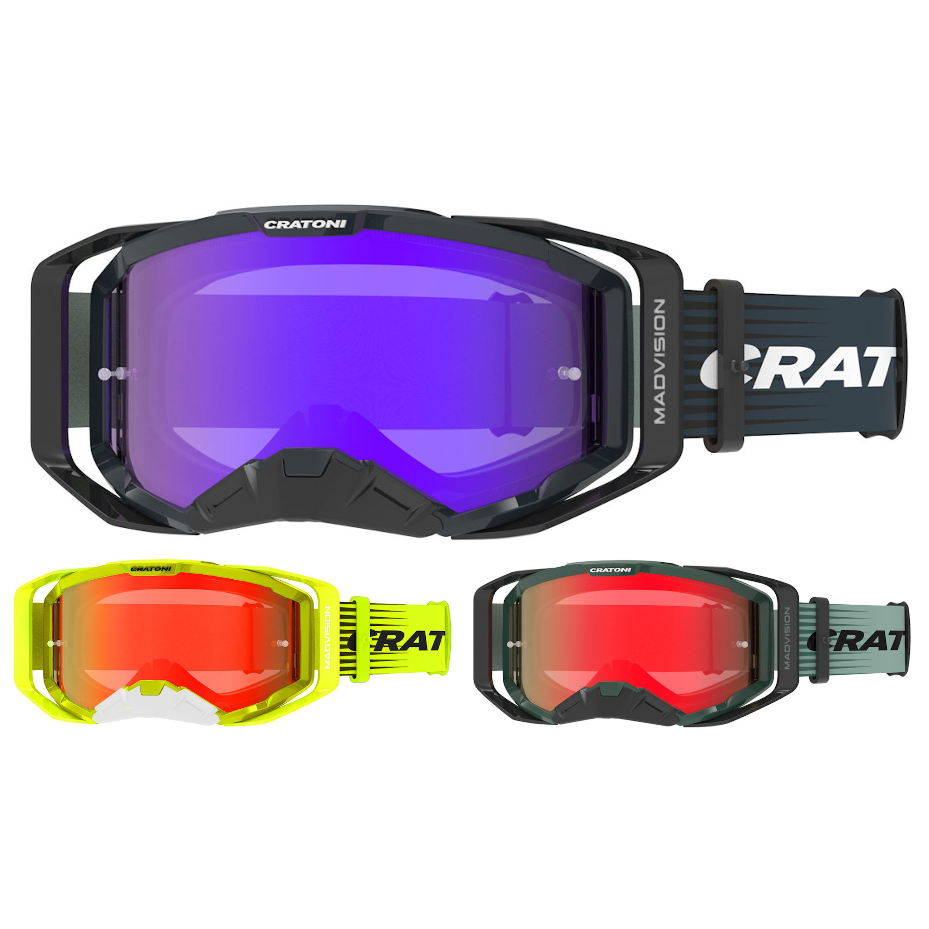 Cratoni MX GOGGLE Madvision Color + Sport Fahrradbrille Downhill Brille