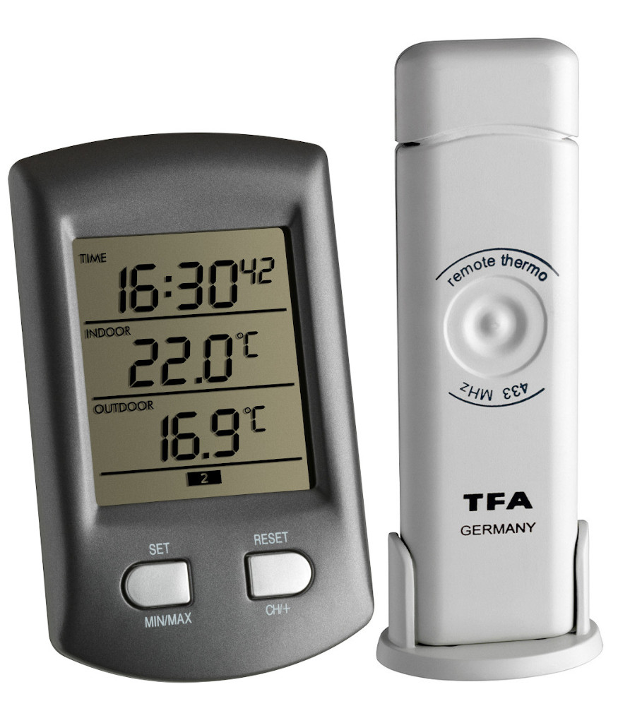 Funkthermometer Ratio TFA 30.3034 digital Thermometer Quarzuhr