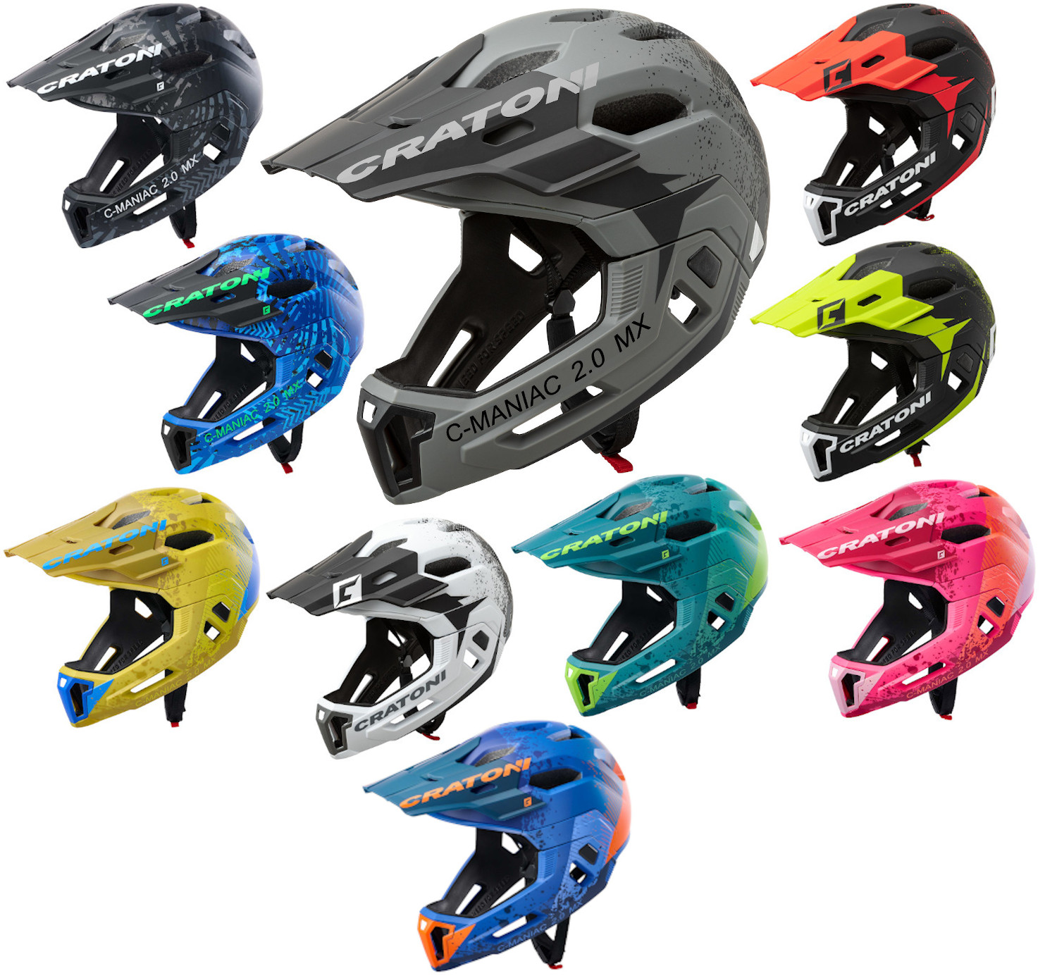 Cratoni C-Maniac 2.0 MX Fahrradhelm Enduro Downhill Freeride Fullfacehelm Kinnbügel Bikeparknorm