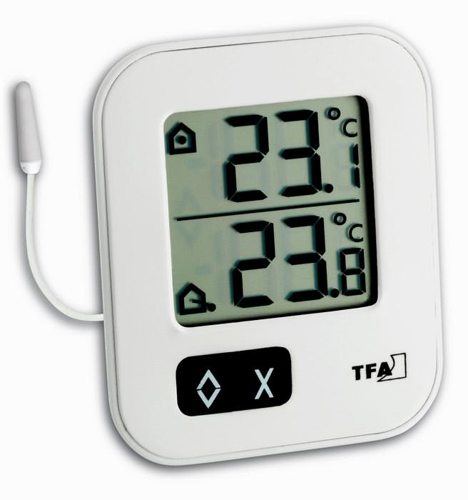 TFA Dostmann Innen-Aussen-Thermometer (Weiss, Digital)